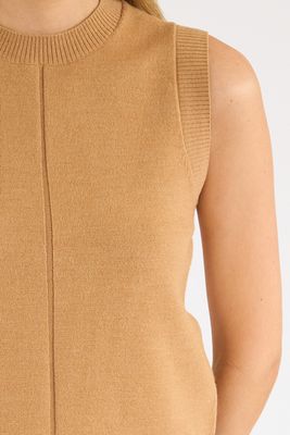 Babysoft Vertical Tick Crewneck Sleeveless Top