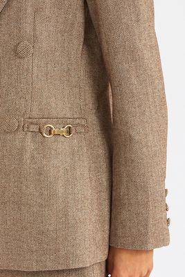 Naya Herringbone Contrast Blazer