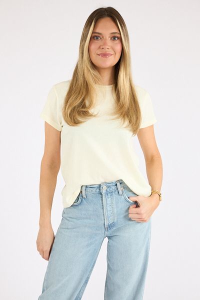 Lone Line Adine Tee, Color: blonde (lt pale creamy yellow), Size: XS