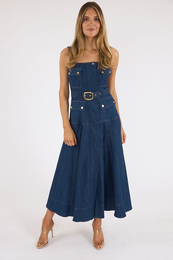 Jenna Denim Midi Dress