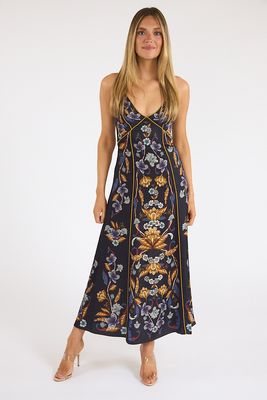Golden Nature Navy Blue Maxi Slip Dress
, Farm Rio, e.Allen