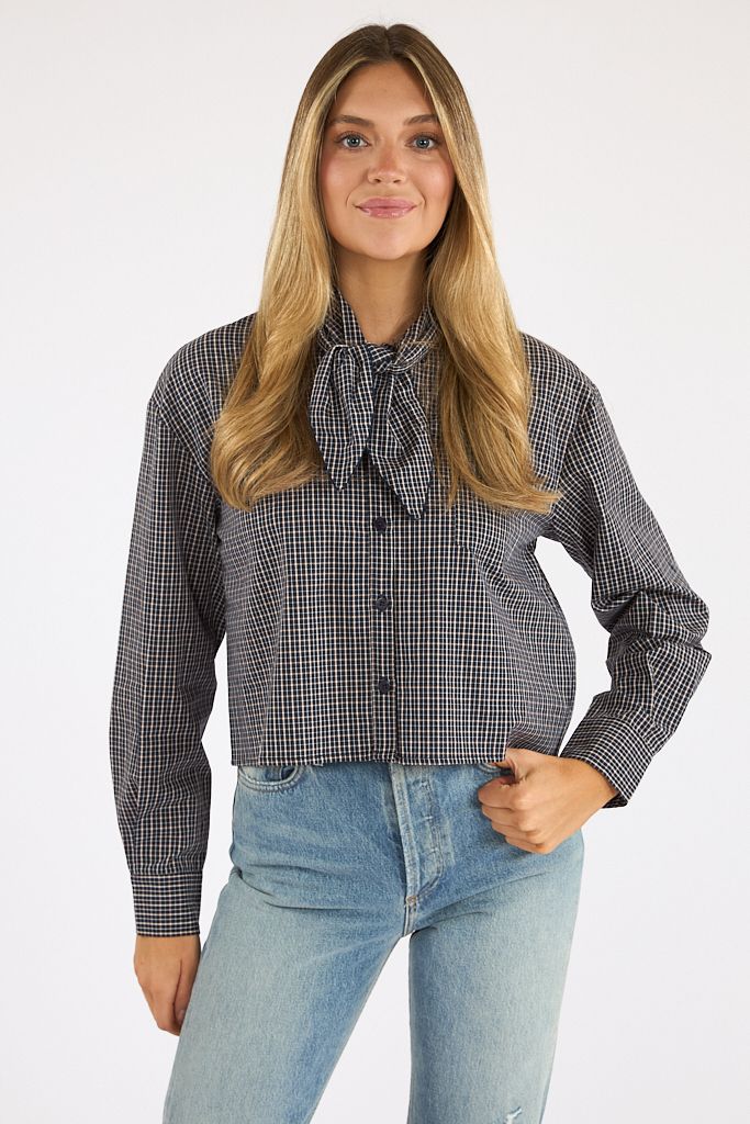 Honey Boxy Tie Neck Blouse