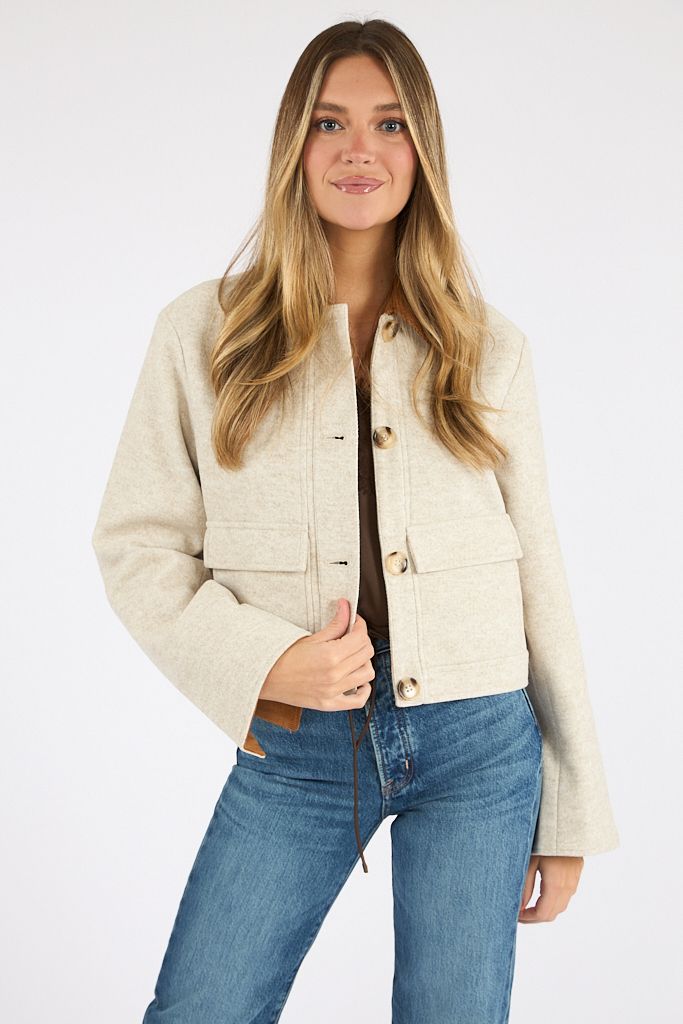 Luc Collar Short Jacket, Elodie, e.Allen