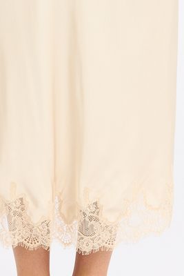 Ennis Satin Lace Midi Skirt