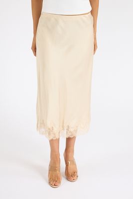 Ennis Satin Lace Midi Skirt, French Connection, e.Allen