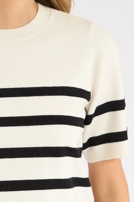 Sloane Knit Short Sleeve Stripe Top