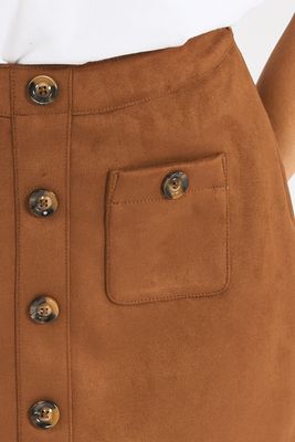 Laney Suede Patch Pocket Mini Skirt