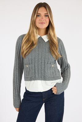 Aleyna Knit Collared Pullover, French Connection, e.Allen
