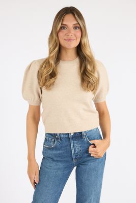 Yulia Knit Puff Sleeve Top