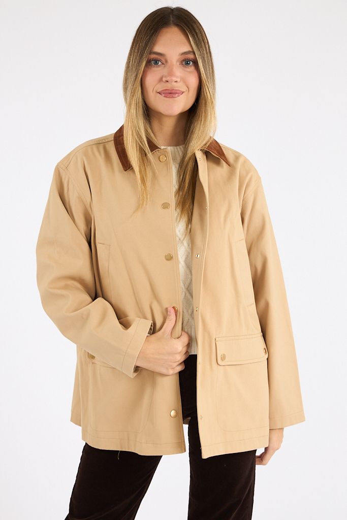 Barn Jacket with Corduroy Collar, French Connection