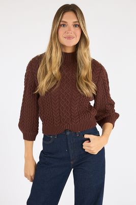 Paulette Sweater Brown, Cleobella, e.Allen