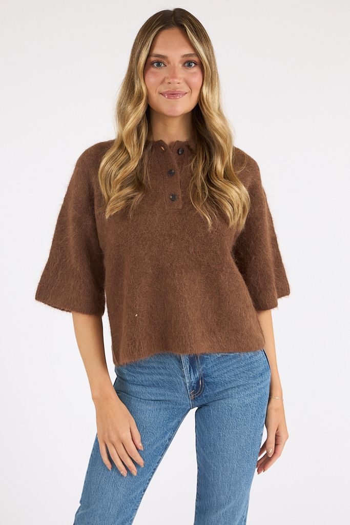Nadya Boxy Polo Sweater