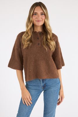 Nadya Boxy Polo Sweater
