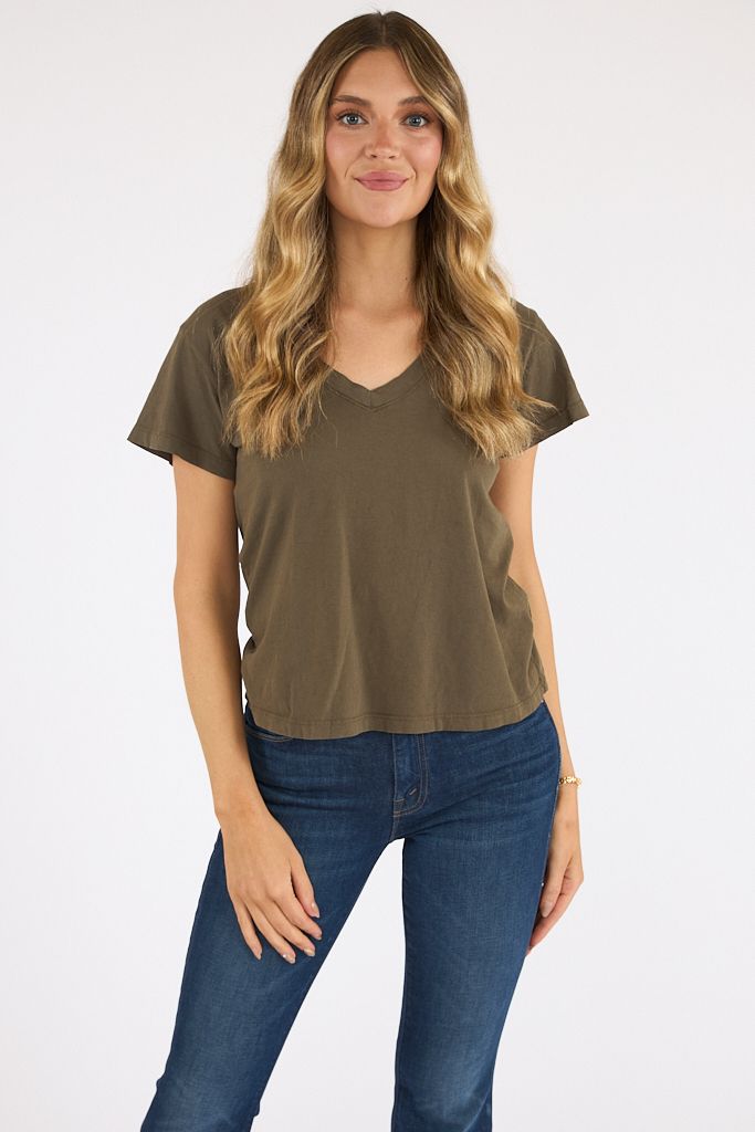 Hendrix V Neck Dark Olive
