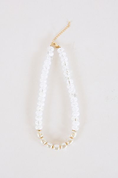 Brynlee Chunky Beaded Necklace White
