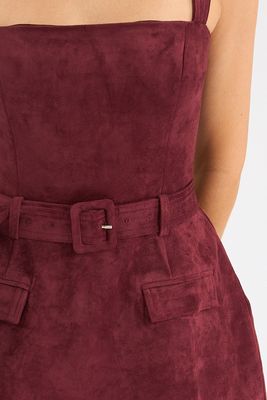 Bethany Skort Romper Burgundy