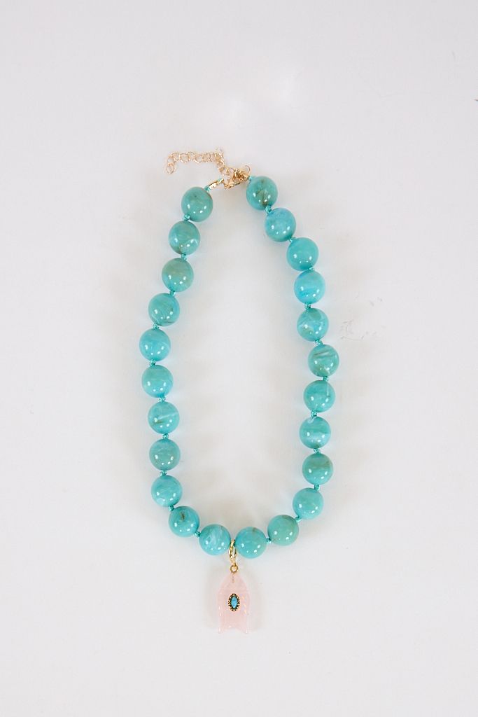 Kiawah Beaded Fish Charm Necklace