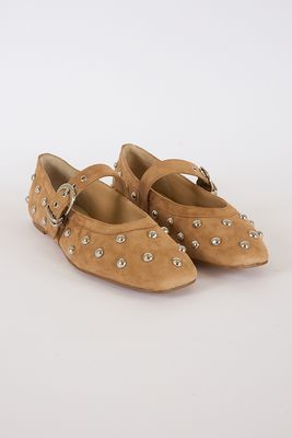 Mikel Stud Brown Suede