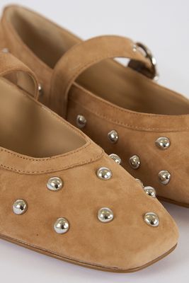 Mikel Stud Brown Suede