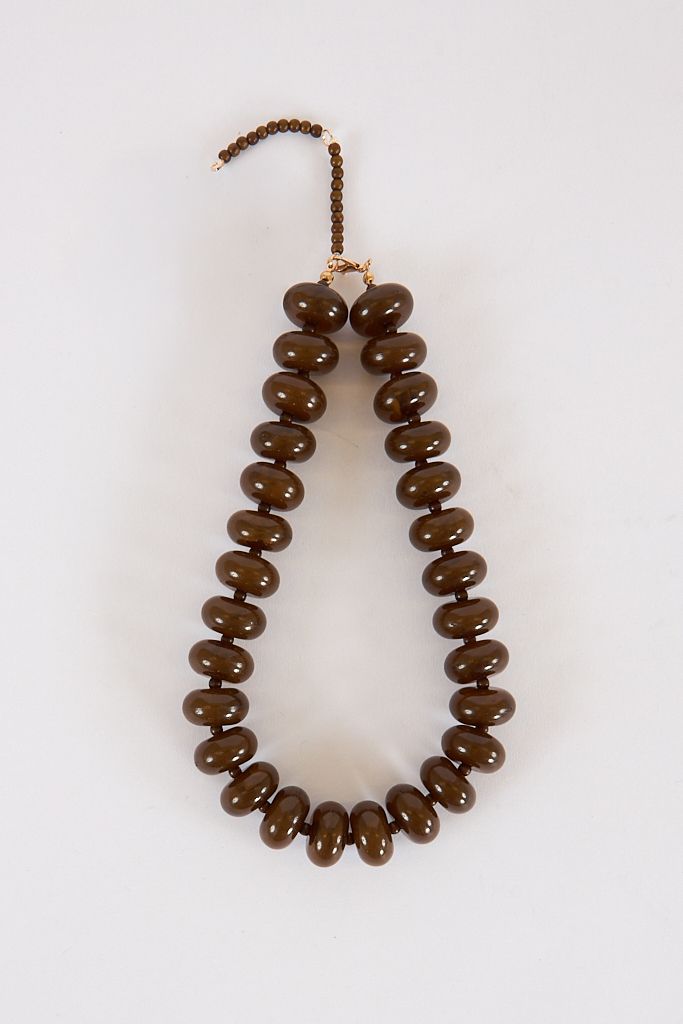 Bailey Beaded Necklace in Brown