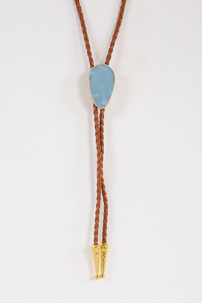 Gemstone Bolo Blue Opal