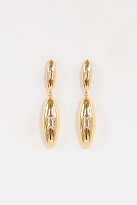 Oval Dome Drop Earrings
