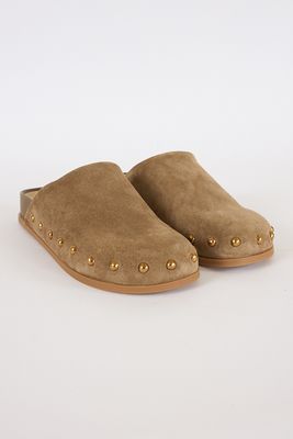 Joney Stud Taupe Suede