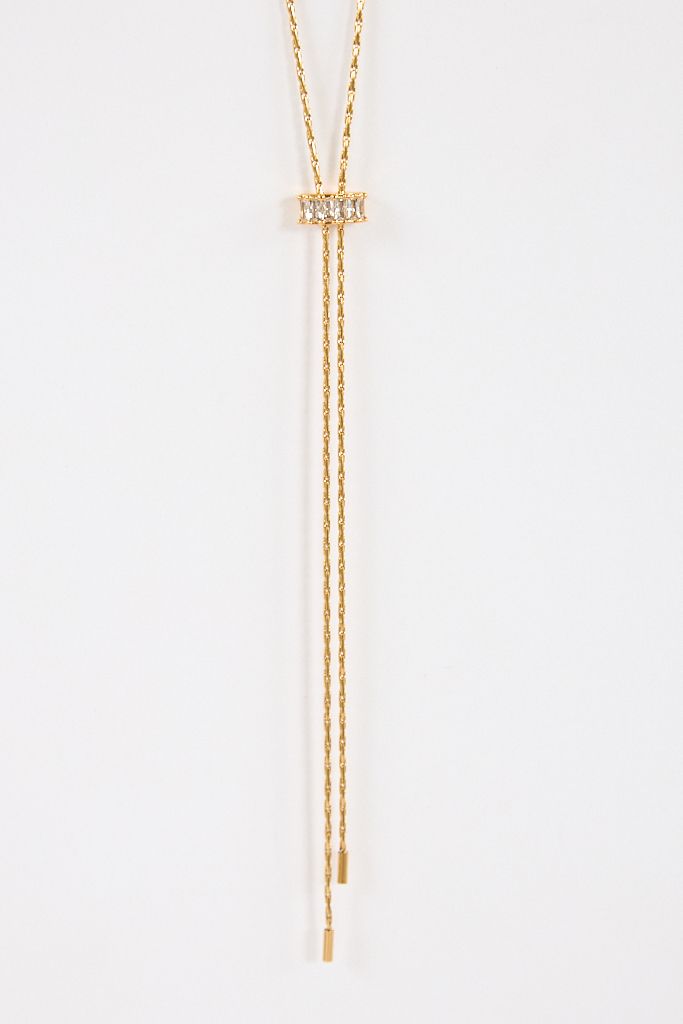 18K Baguette Lariat
