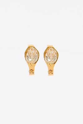 Drop Crystal Hoops