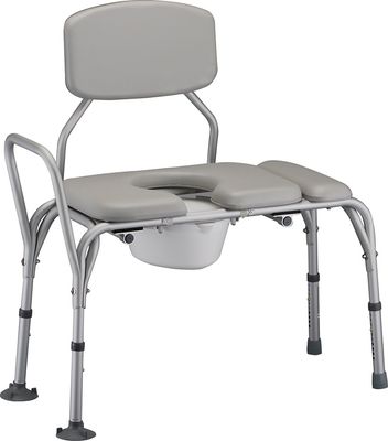 NOVA Padded Transfer Bench With Commode With Detachable Back (9073)