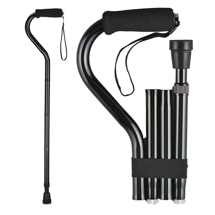 MOB-C: NOVA FOLDING Cane with OFFSET Handle, Black (3060bk)