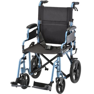 NOVA@ Lightweight Transport Chair with 12" Rear Wheels, Locking Hand Brakes, Flip Up Desk Arms  (353)