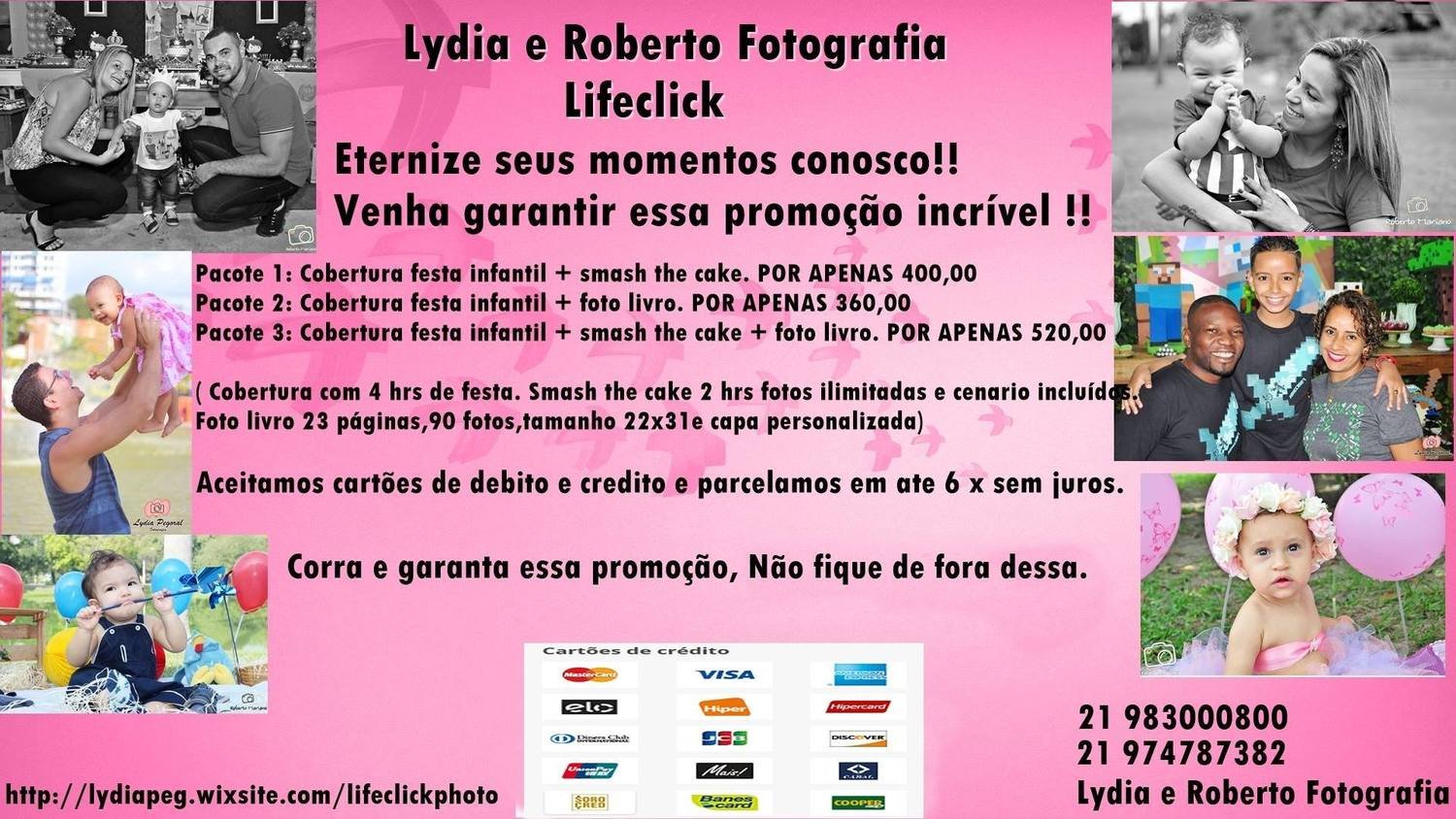 Cobertura fotográfica de festa infantil com 4 hrs