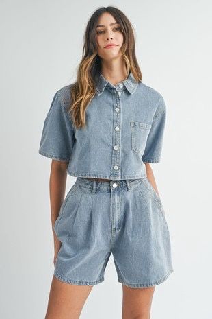 Lorena Bermuda Denim Shorts