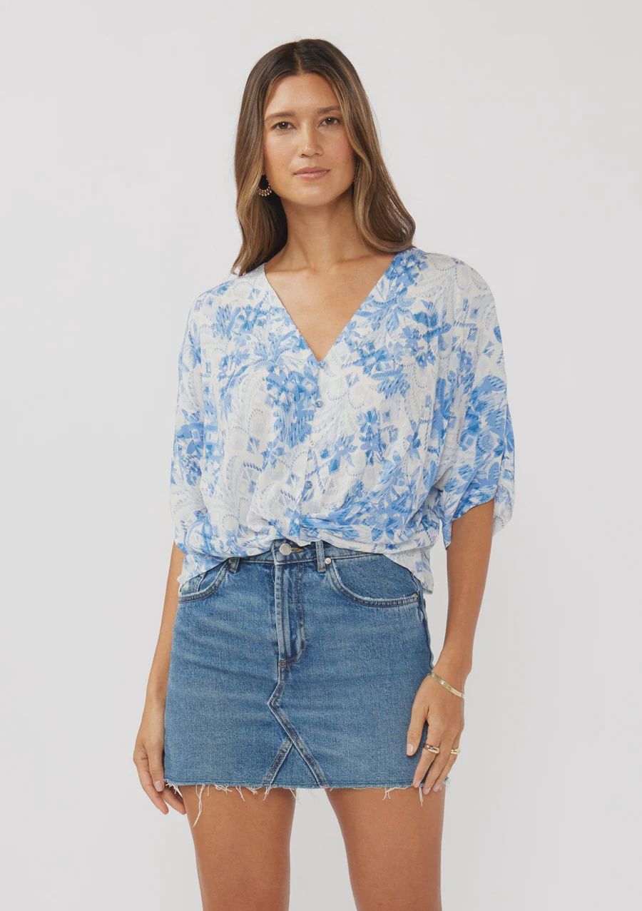 Floral Twist Front Top