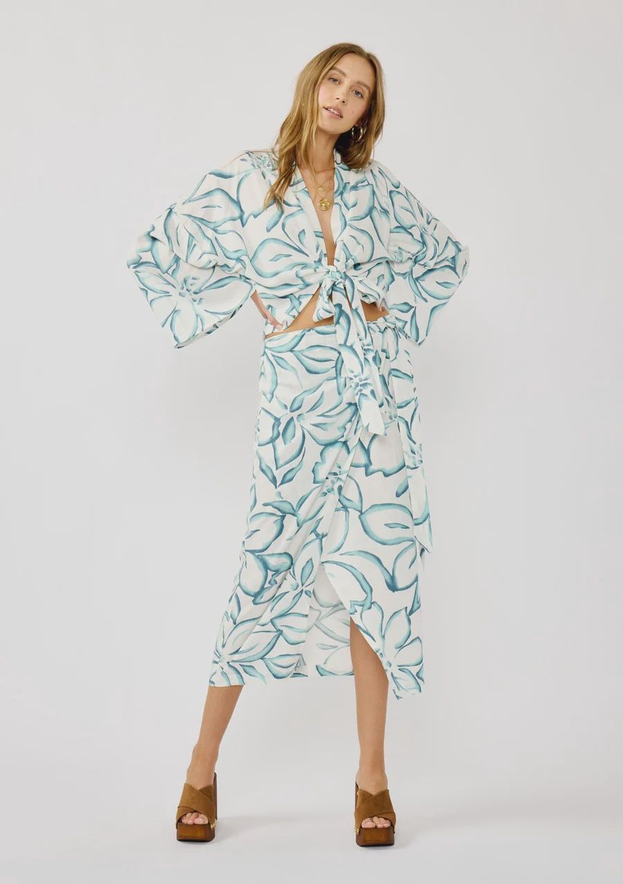 Vacay Floral Wrap Skirt