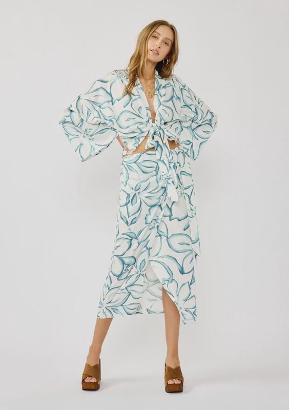 Vacay Floral Wrap Skirt