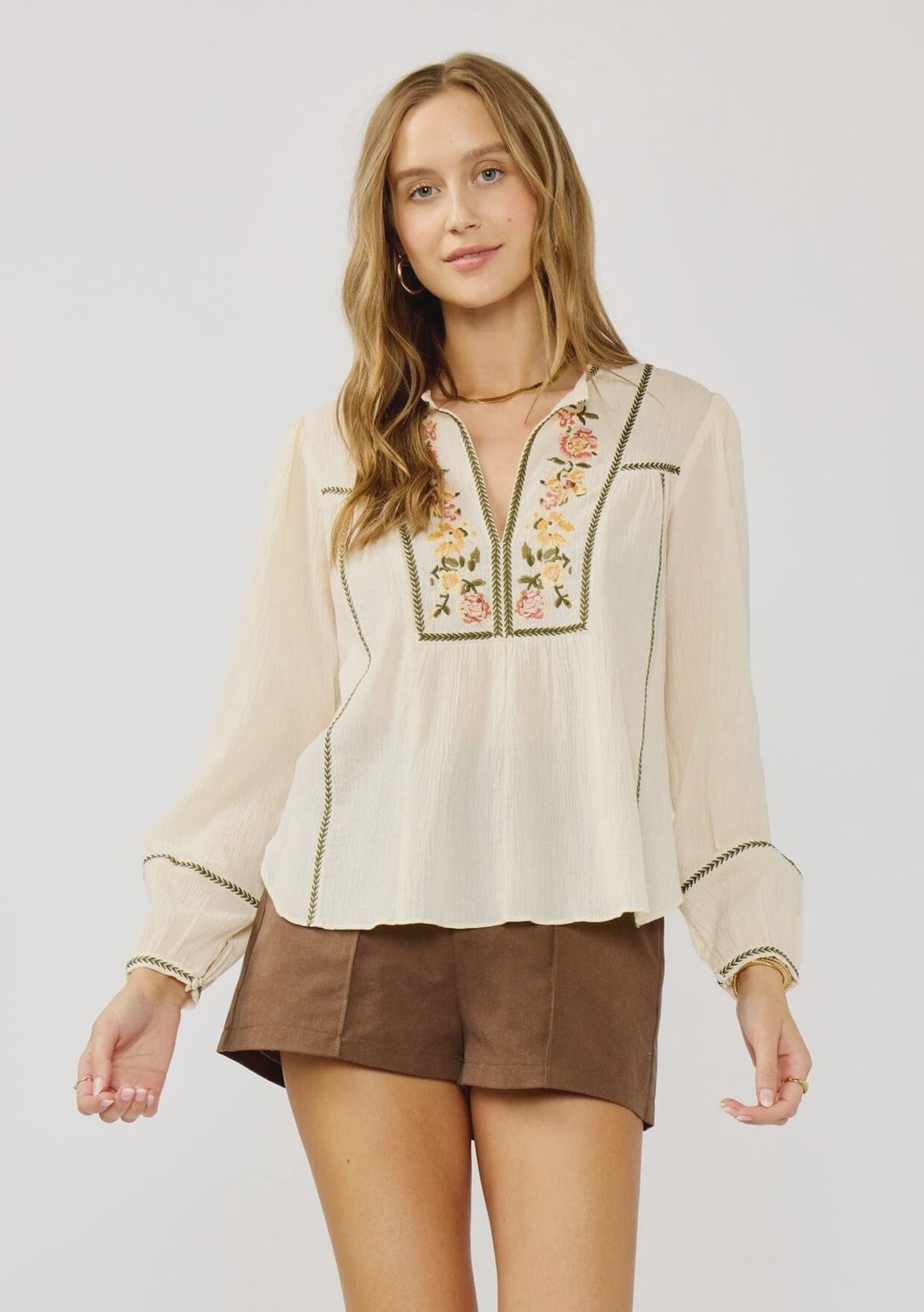 Celine Embroidered Blouse Cotton 100%