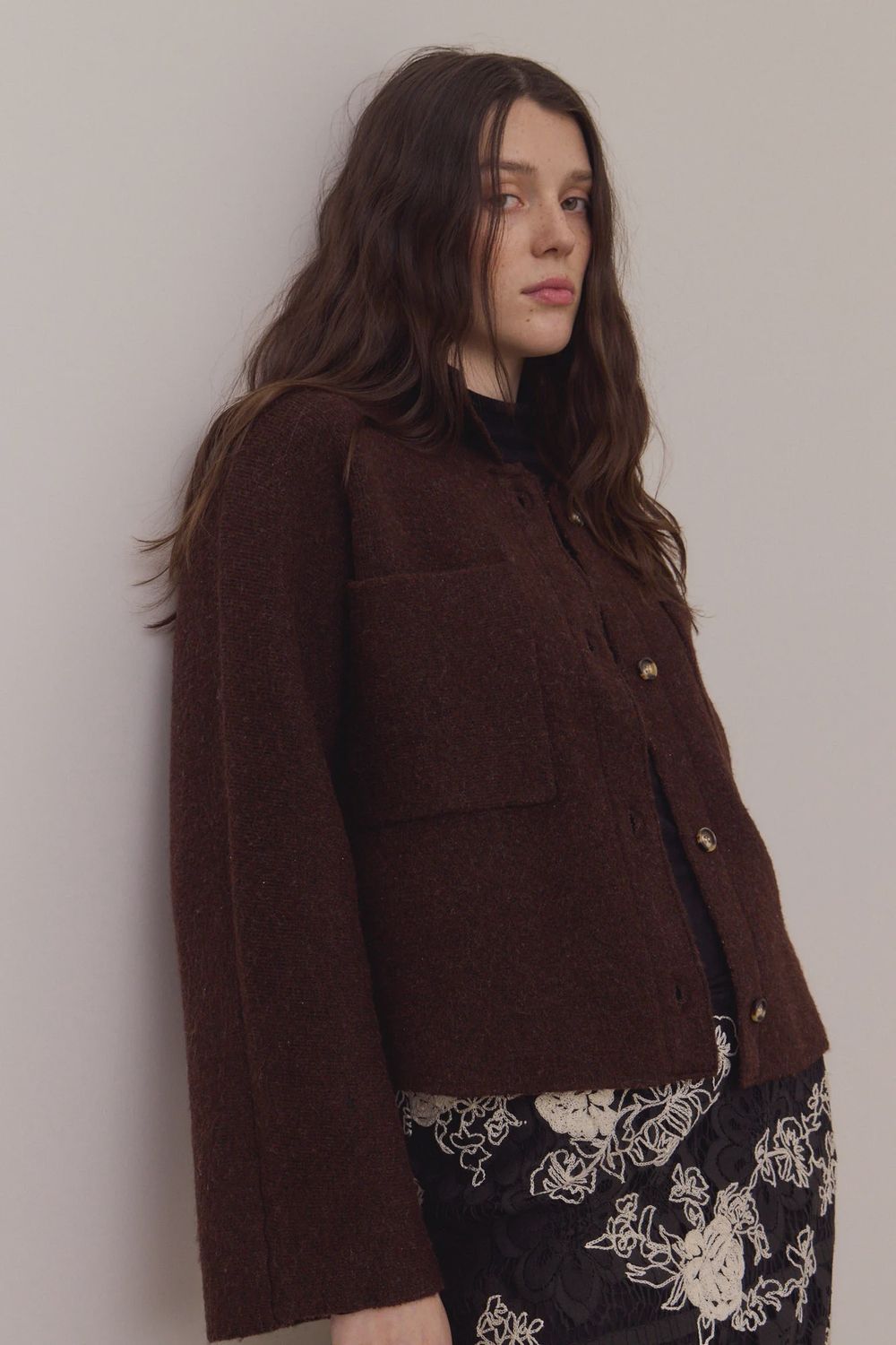 Ivanka Front Pocket Maxi Coat in Mocha