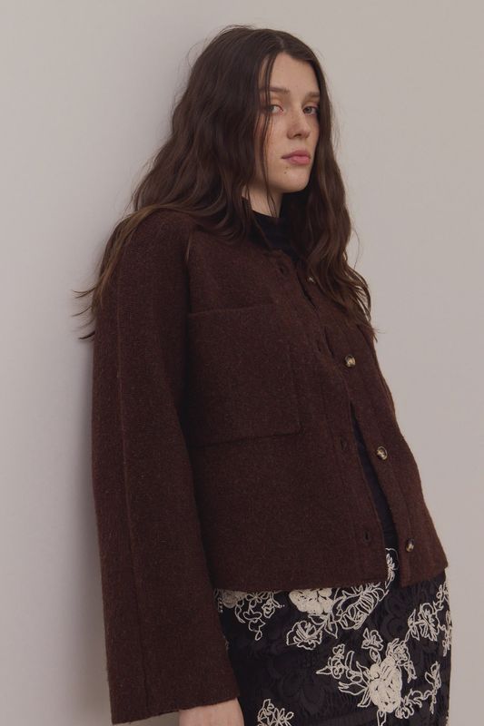 Ivanka Front Pocket Maxi Coat in Mocha