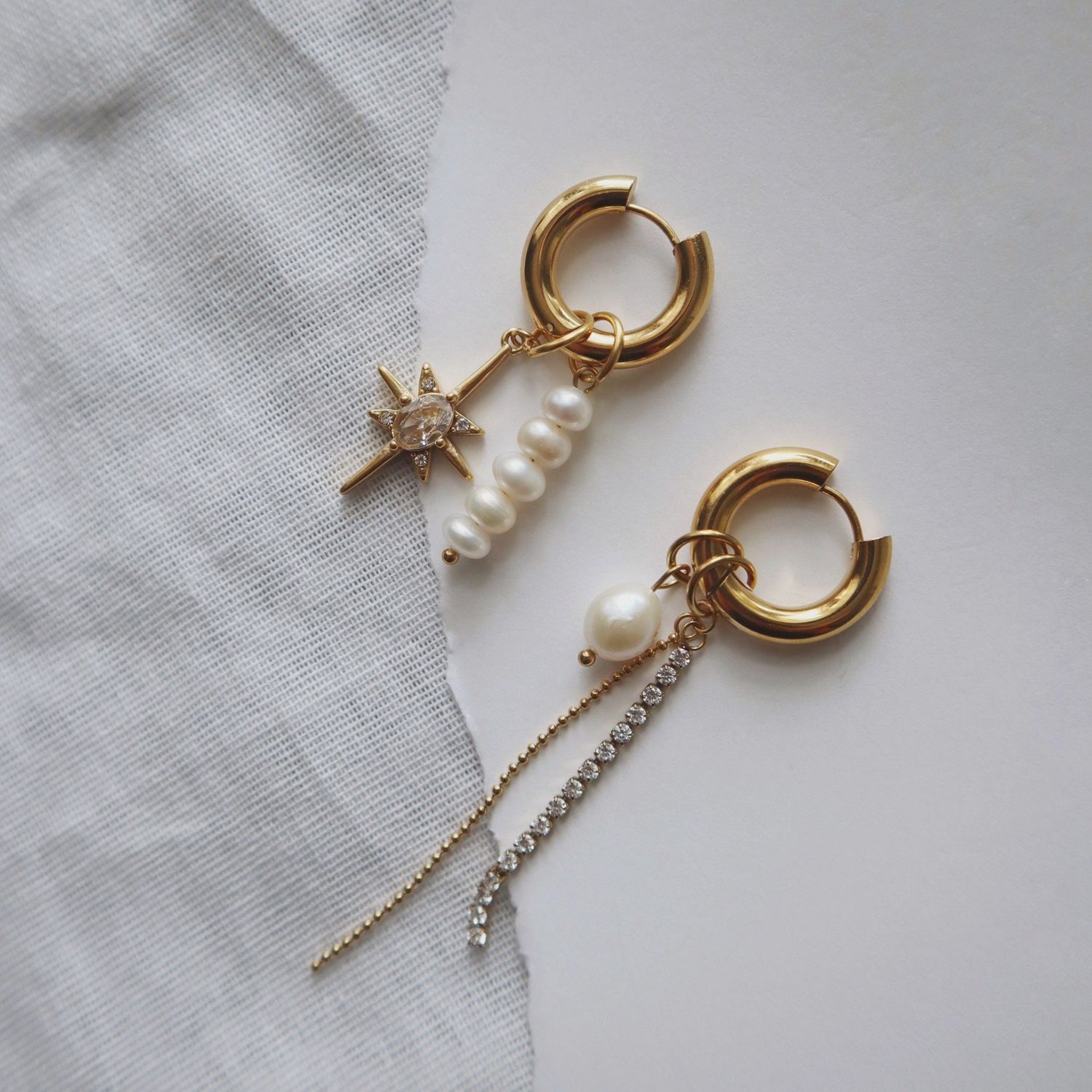 Olga Hoops | | Dangle Charm Hoops