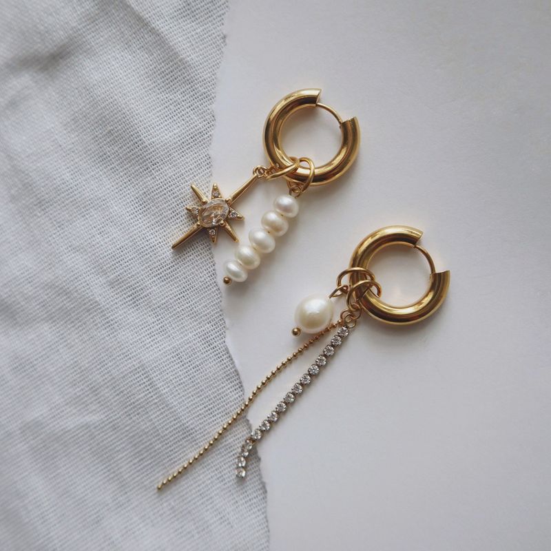 Olga Hoops | | Dangle Charm Hoops