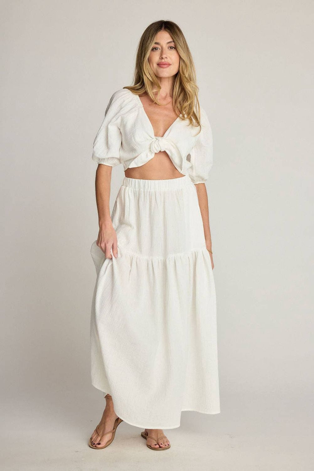 Cleo Skirt - Ivory, Color: Ivory, Size: XS