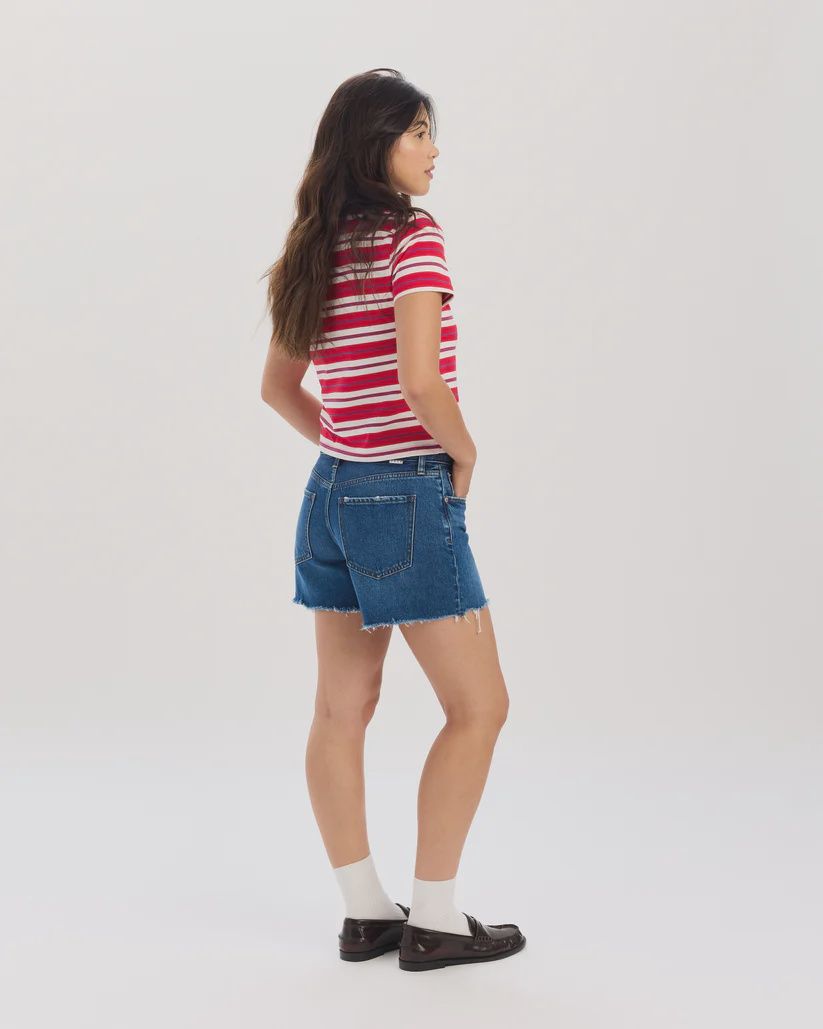 Crossroads mid rise loose short in currents Daze Denim