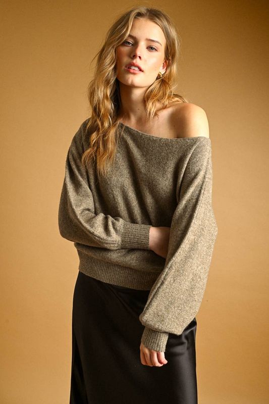 Alicia Long Sleeve Boat Neck Sweater