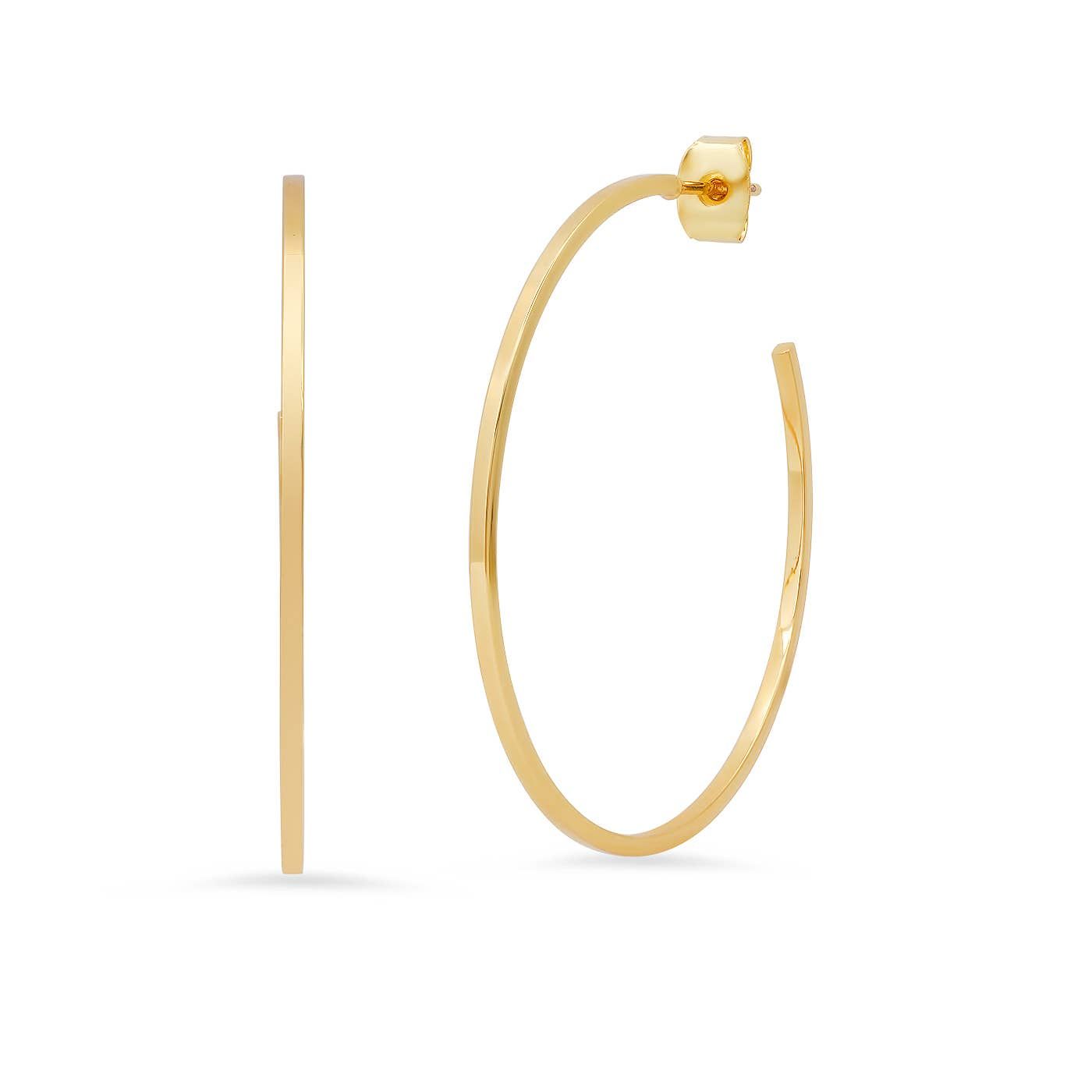 Sleek Gold Hoops - Large | 40mm