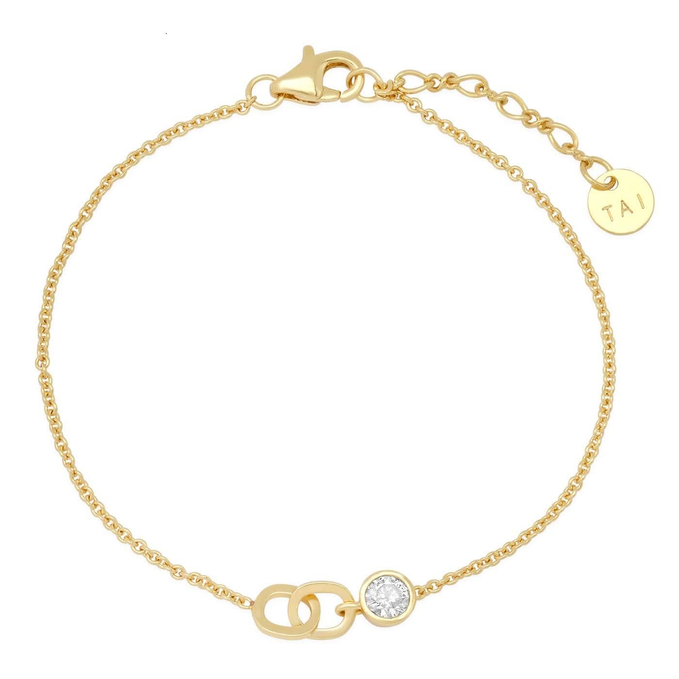 Double Link Chain Bracelet, Color: Gold
