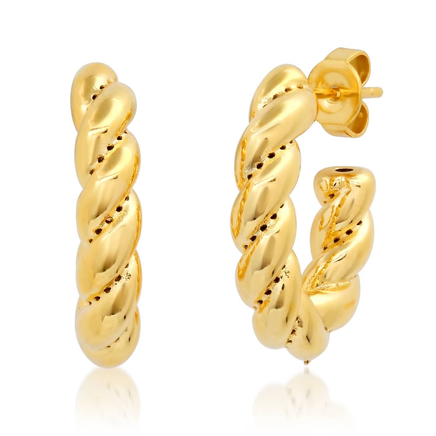 Twisted Huggies, Base Color: Gold Vermeil