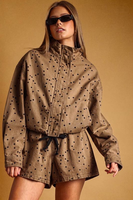 POLKA DOT HIGH NECK JACKET