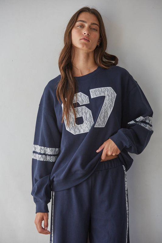 L9896T | Knit Cotton Crew Neck Long Sleeve Pullover